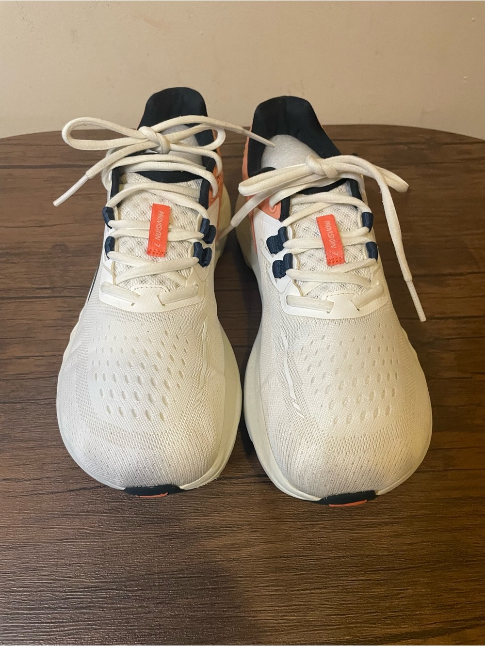 Altra Provision 7 White Running Sneakers with Navy and Coral Accents